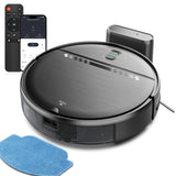 Robot Vacuum Cleaner and Mop Combo with App Wifi and Remote Control Robotic Vacuums, Black