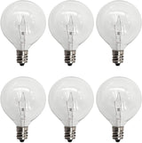 G50 wax warmer bulbs 25W | Scentsy light bulbs replacement | E12 candelabra wax bulbs | G16.5 globe light bulbs | Wax melt warmer bulbs 6 pack | Candle wax warmer bulbs | Clear 25 watt warmer bulbs | Long life Scentsy bulbs